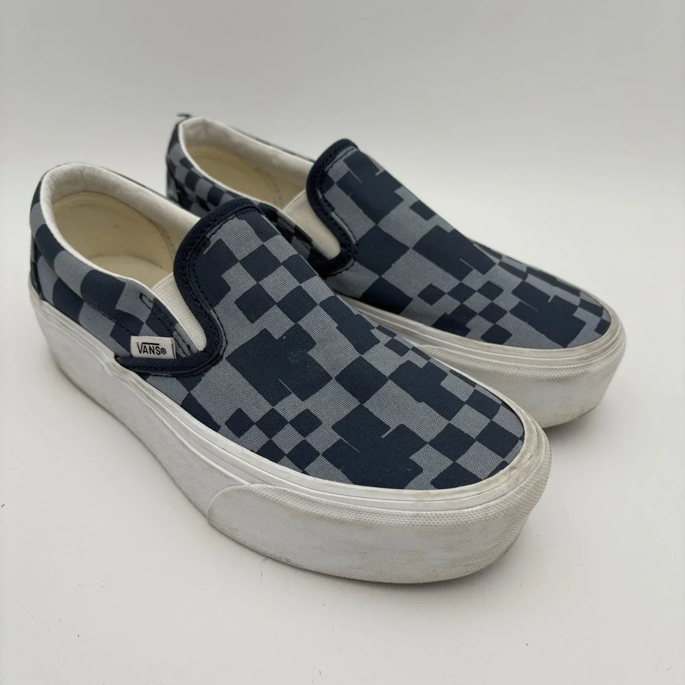 Vans WMNS Gray Blue Checkered Platform‎